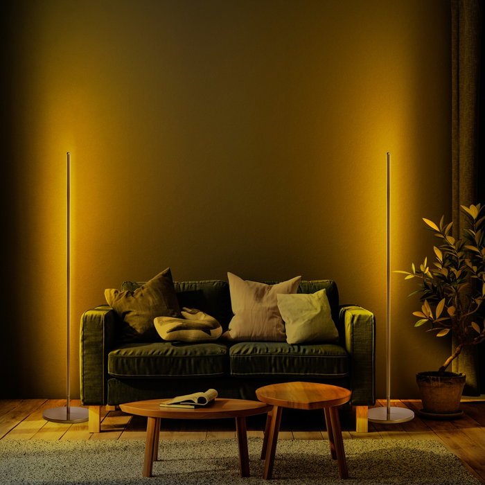 Opviq Lámpara de pie de metal dorado con LED integrado 36W 3000K Opviq Lámpara de pie de metal dorado con LED integrado 36W 3000K